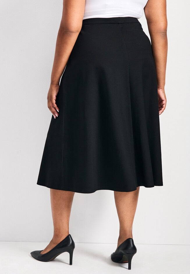 Jada Ponte Swing Skirt, BLACK, on-hover image number null