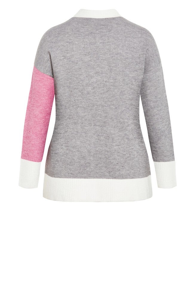 Zola Colour Block Cardigan, IVORY, alternate image number null
