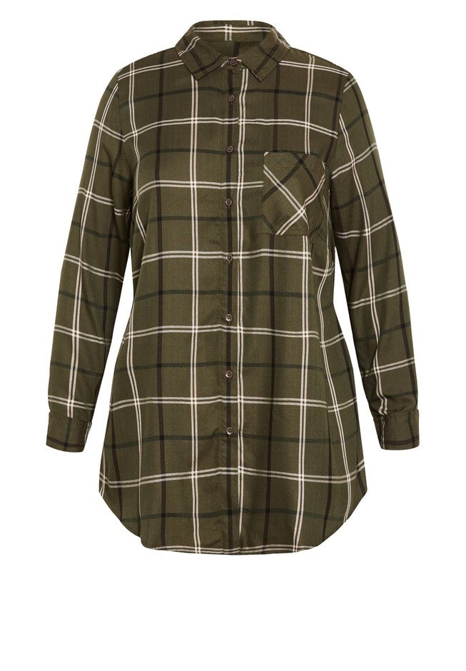 Kylee Check Shirt, KHAKI, alternate image number 6