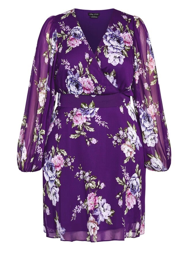 Wild Floral Dress - petunia, PURPLE, alternate image number null