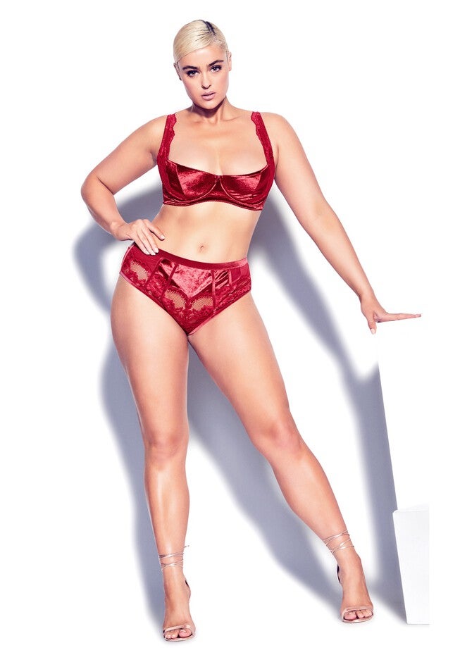 Sylvie Quarter Cup Bra - pomegranate, RED, on-hover image number 1