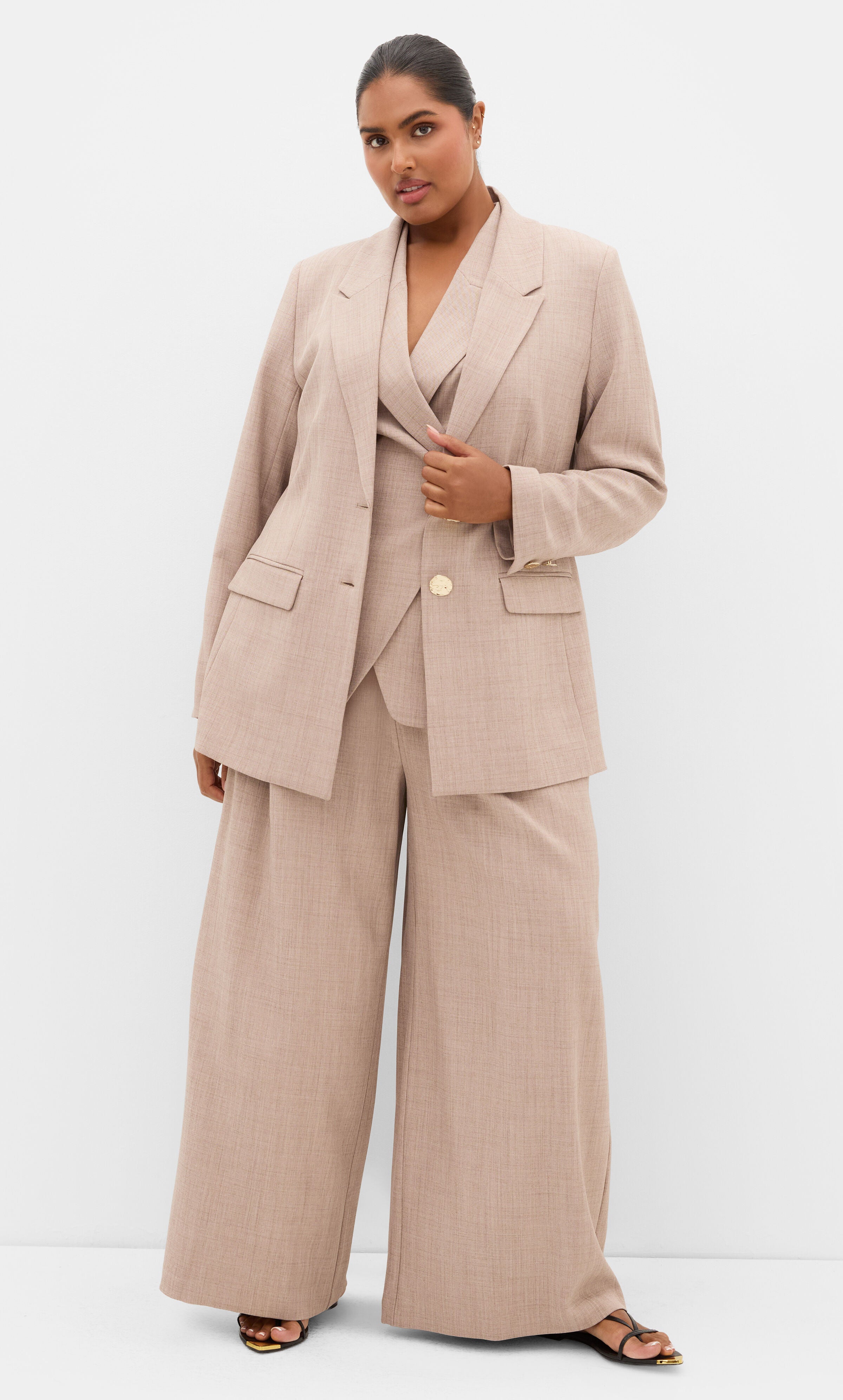 Luci Wide Leg Pant, BEIGE, alternate image number 3