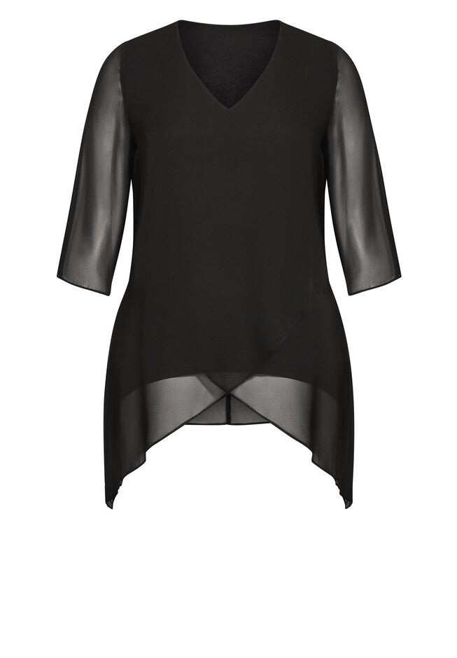 Hanna Layered Top, BLACK, alternate image number null