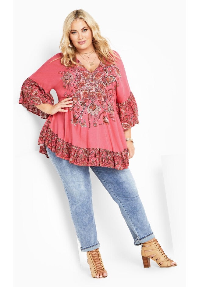 Frankie Frill Tunic, ROSE PAISLEY, alternate image number 3
