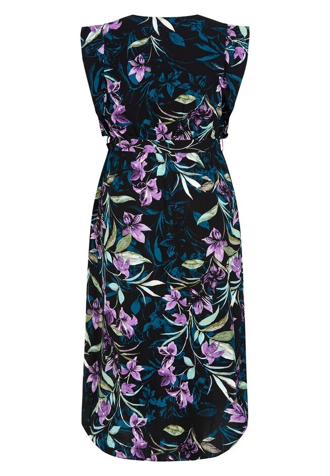Nicole Print Maxi Dress - black, BLACK, alternate image number null