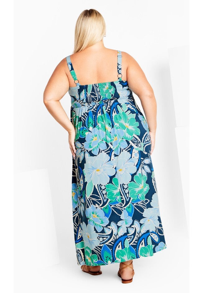 Evie Print Maxi Dress, INDIGO SUMMER, alternate image number null