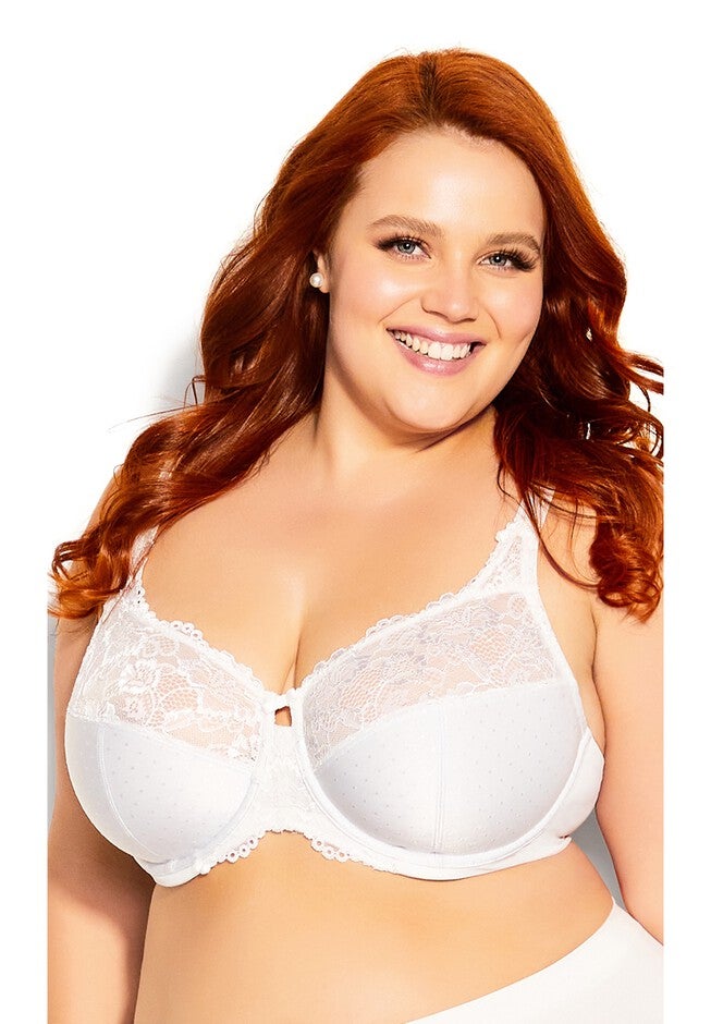 Lace Underwire Bra, WHITE, hi-res image number null