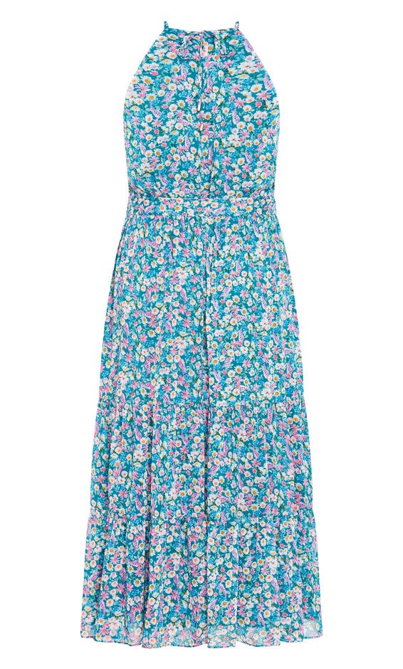 Lidia Print Maxi Dress - teal floral, GREEN, alternate image number null
