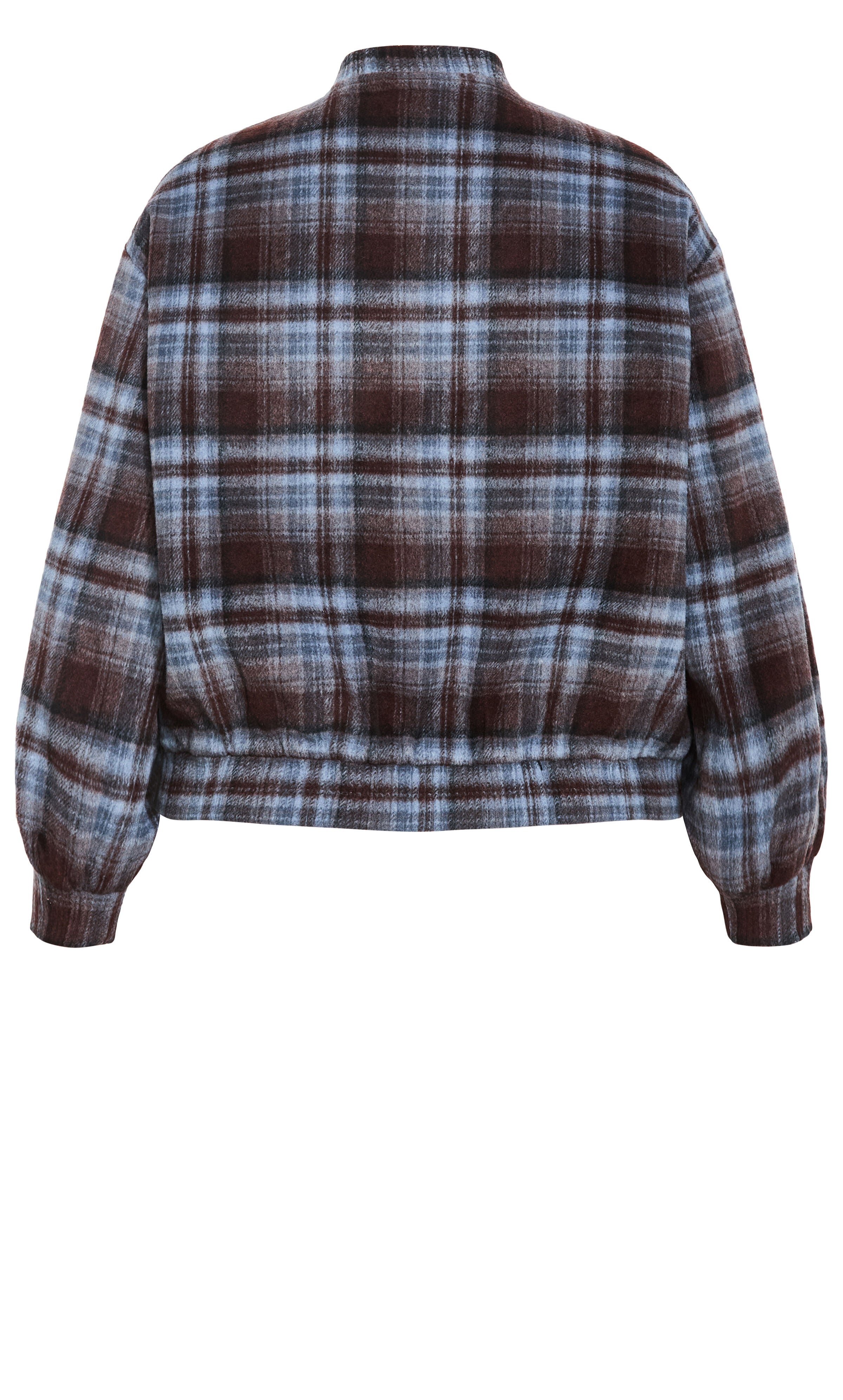 Mila Check Bomber Jacket, BROWN, alternate image number 6