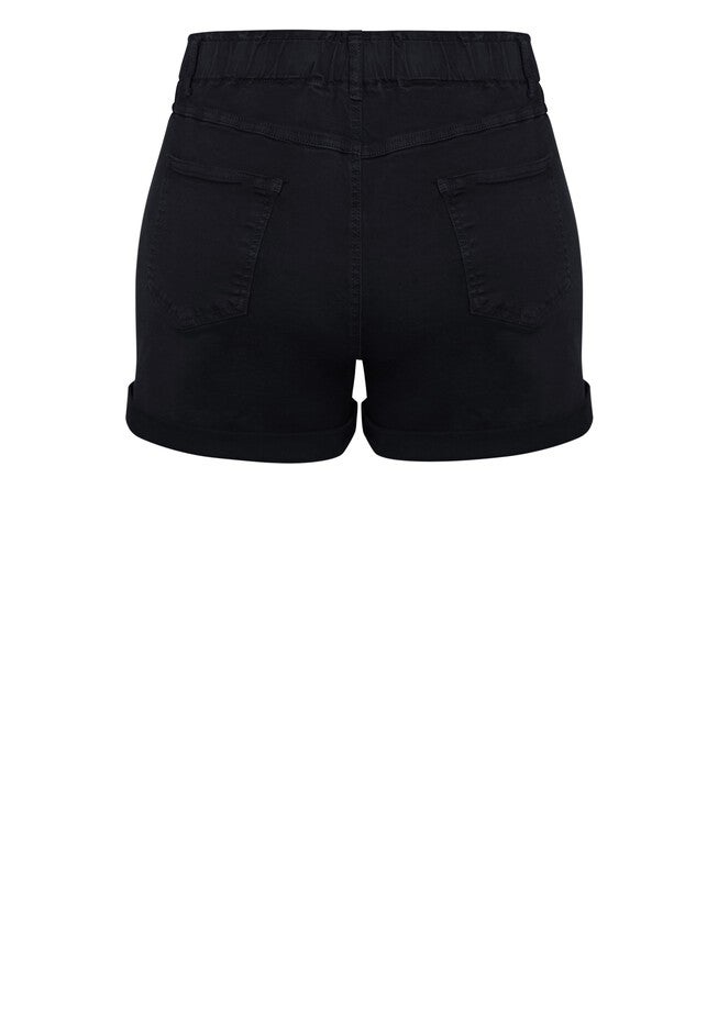 Ruffle Waist Short - black, BLACK, alternate image number 2