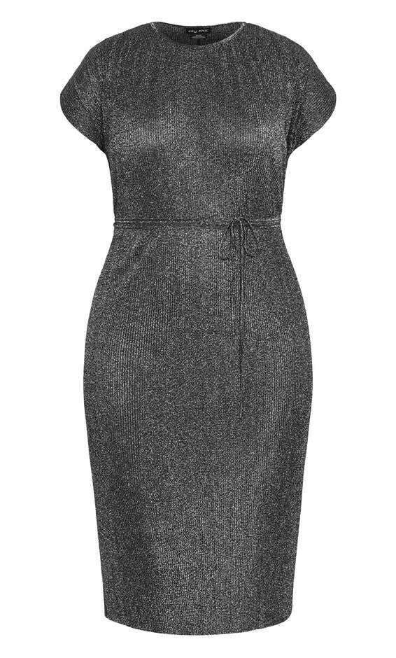 Luxe Shine Dress - metallic black, METALLIC, alternate image number null