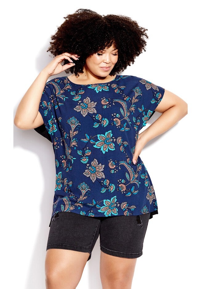 Mixed Media Print Top, JACQUI, hi-res image number null