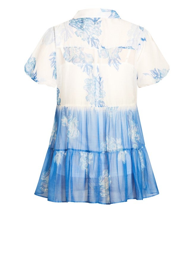 Shion Tiered Shirt, IVORY LUST BORDER, alternate image number null