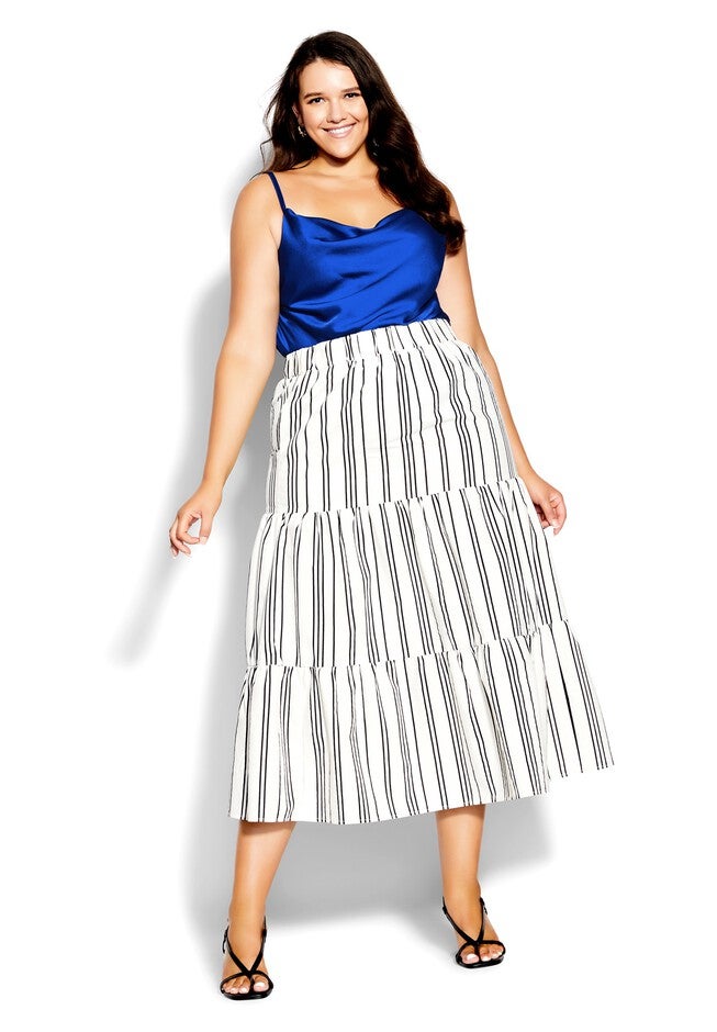 In Stripe Skirt - ivory, WHITE, on-hover image number 1