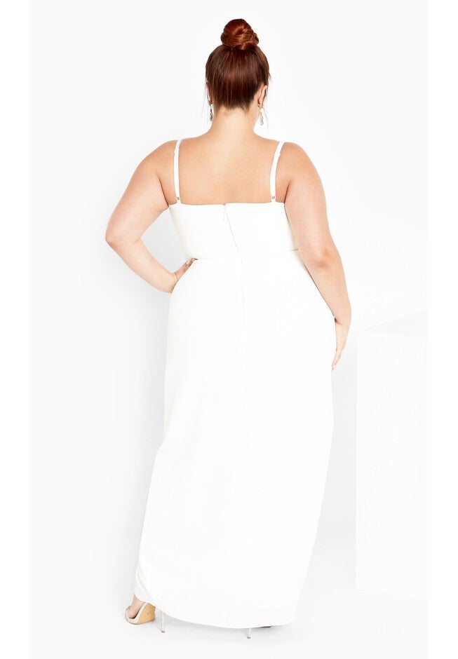 Sweet Drape Maxi Dress - ivory, WHITE, alternate image number 4