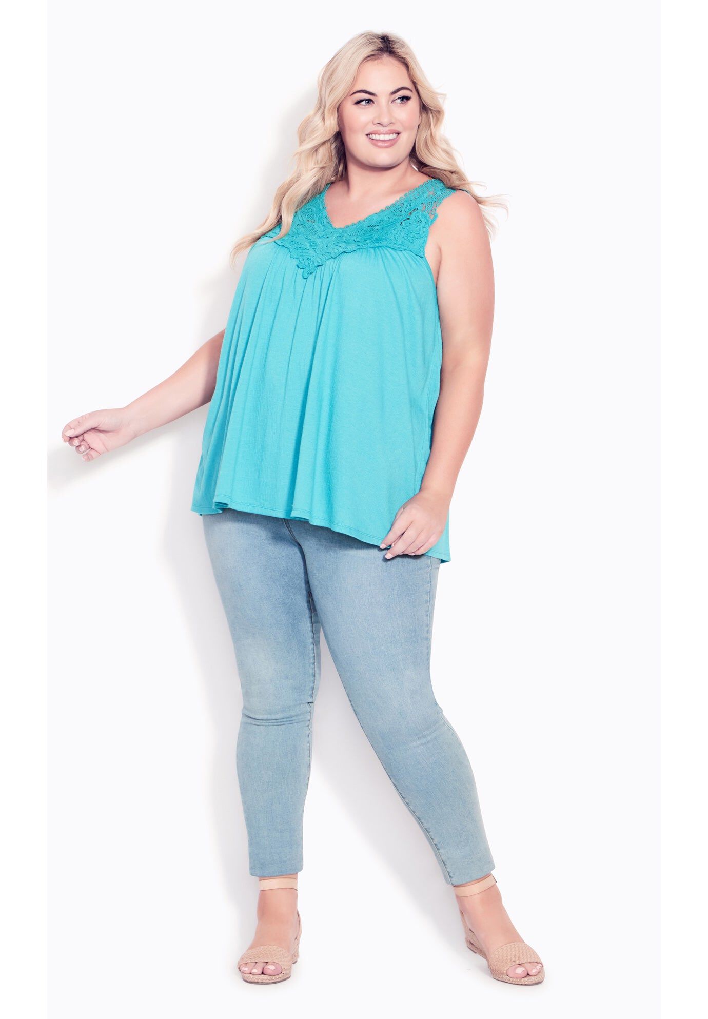 Allegra Crochet Top, TURQUOISE, hi-res image number 0