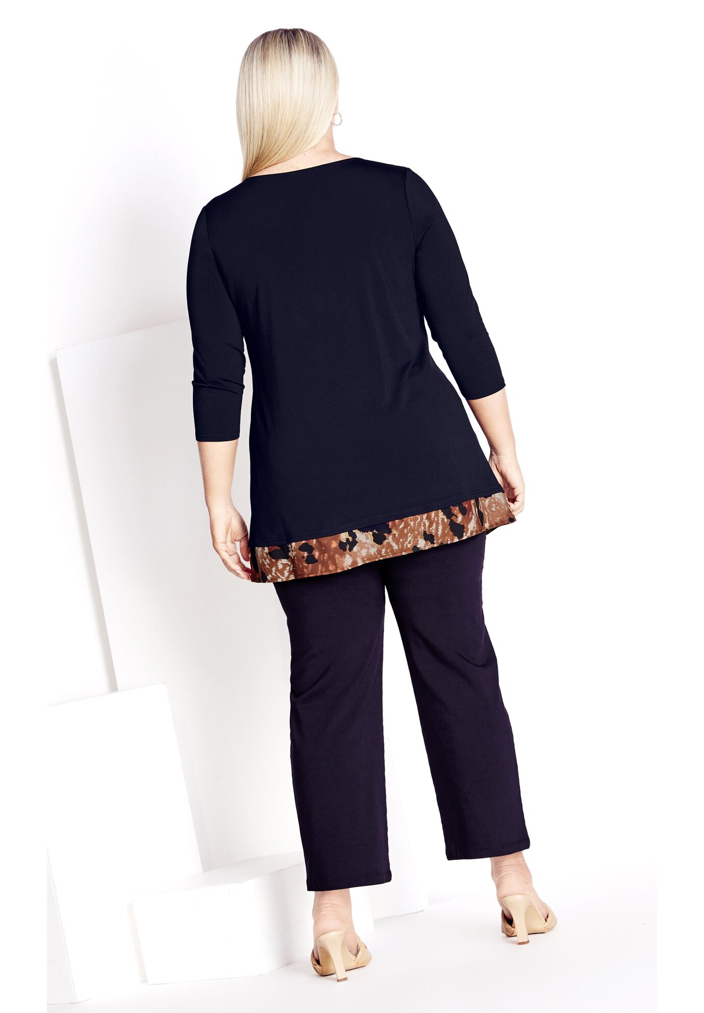 Tamara Print Tunic, BLACK ANIMAL, alternate image number 3
