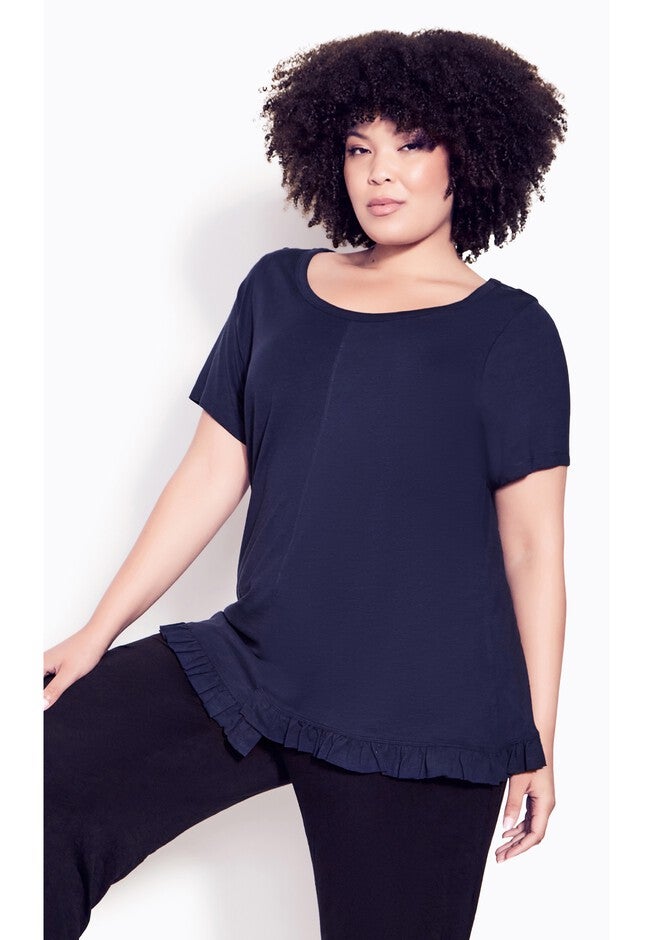 Mae Ruffle Top, WHITE, hi-res image number null