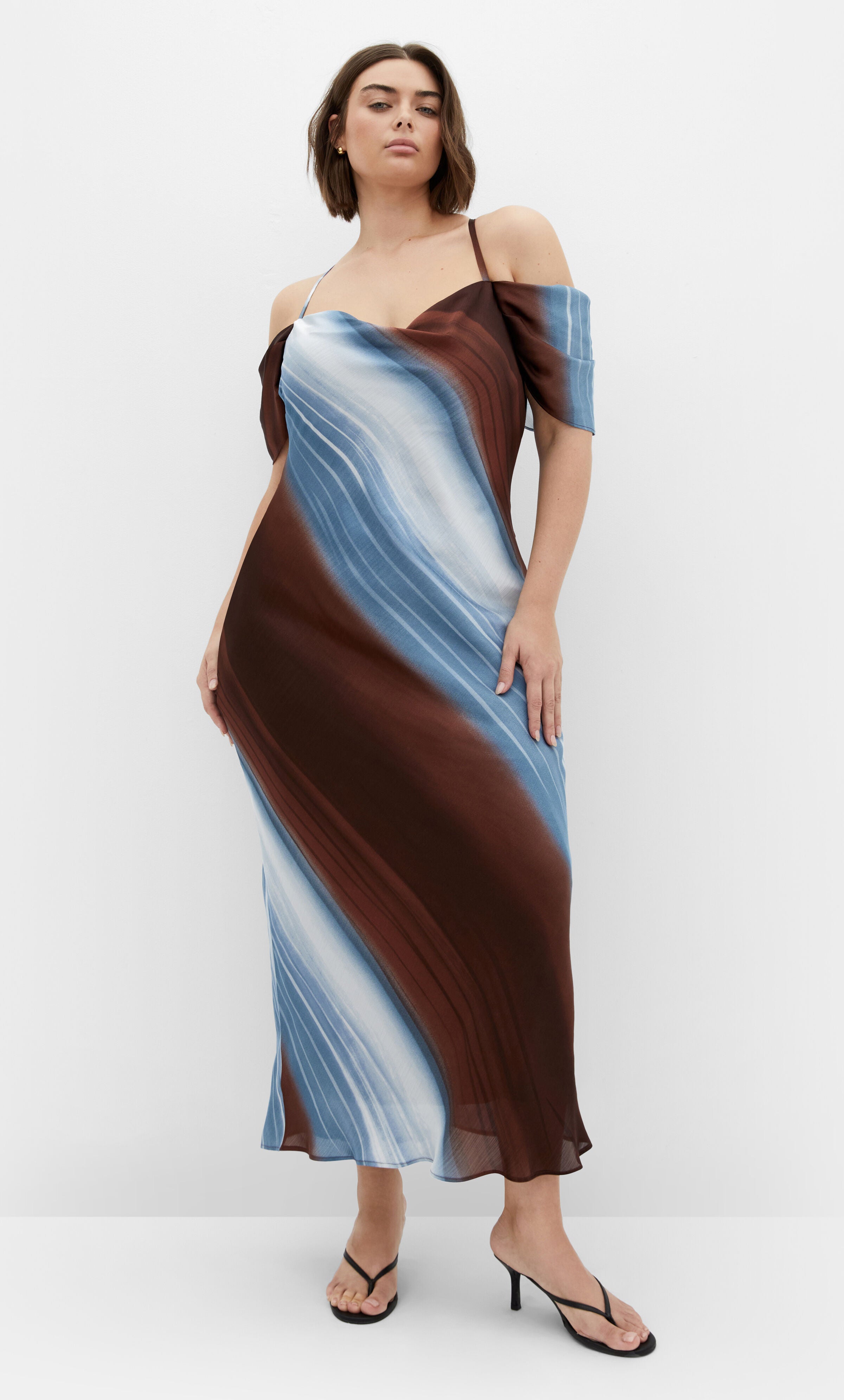 Levitate Print Maxi Dress- choc multi, BLUE, hi-res image number 0