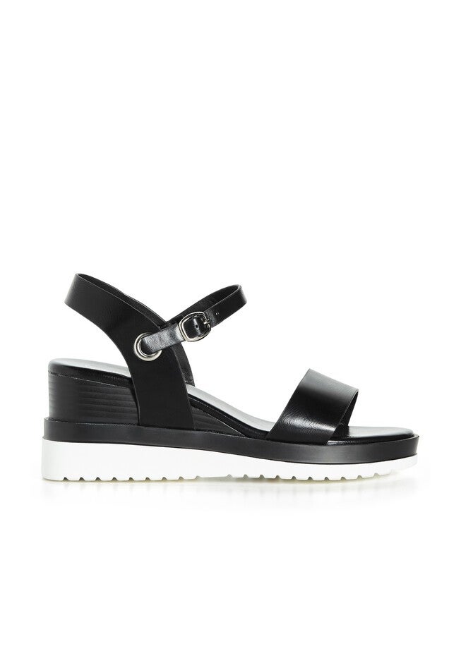 WIDE FIT Wild Side Wedge - black, BLACK, on-hover image number null