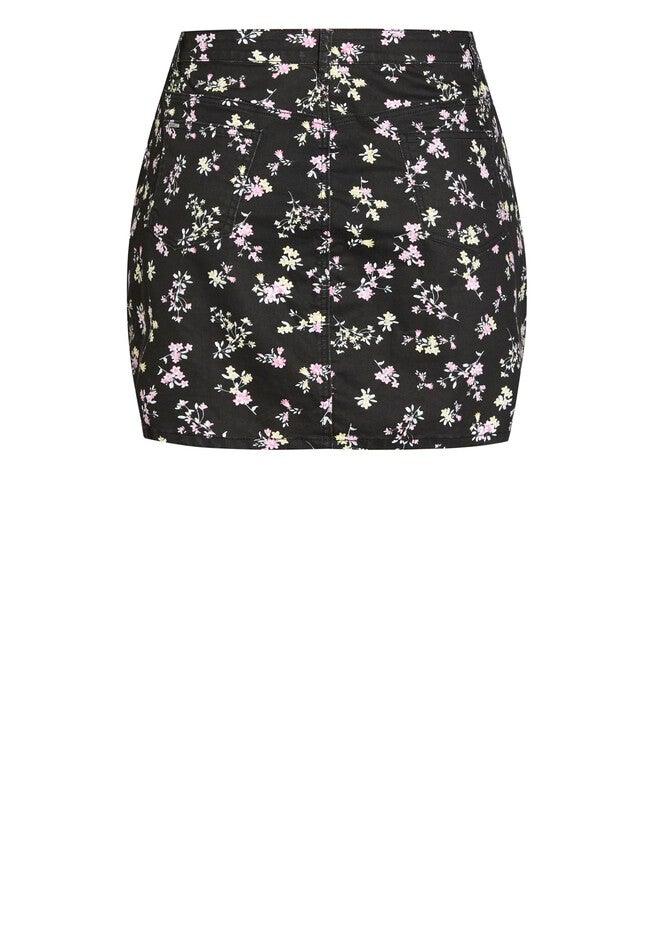 Summer Ditsy Skirt - black, BLACK, alternate image number null