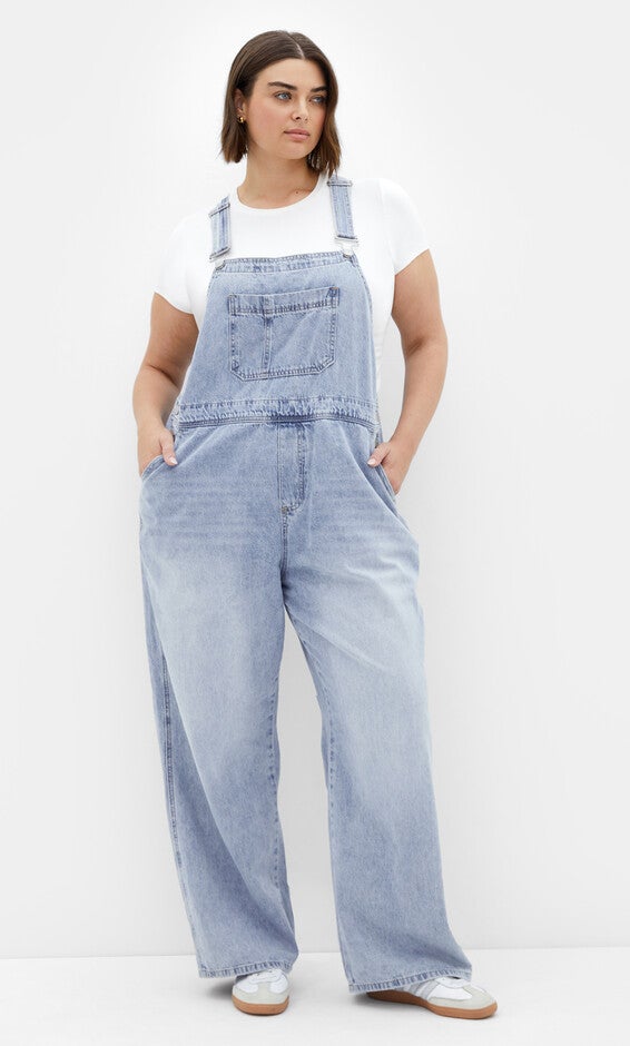 Pinafore Overall - light denim, DENIM, alternate image number null