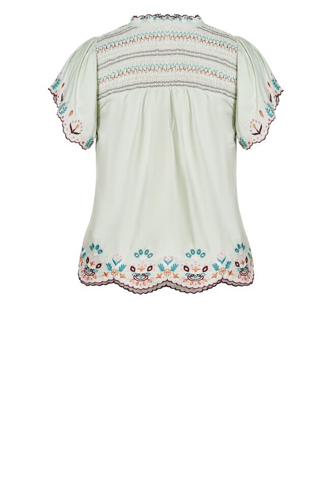Freefall Embroidered Top - minty, GREEN, alternate image number null