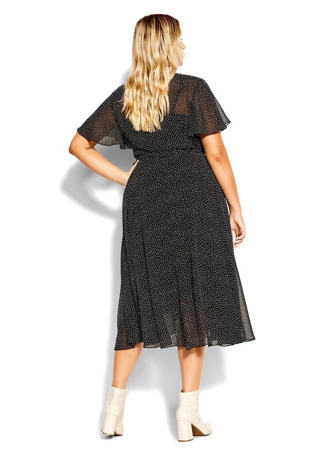 Spotty Wrap Dress - black, BLACK, alternate image number 4