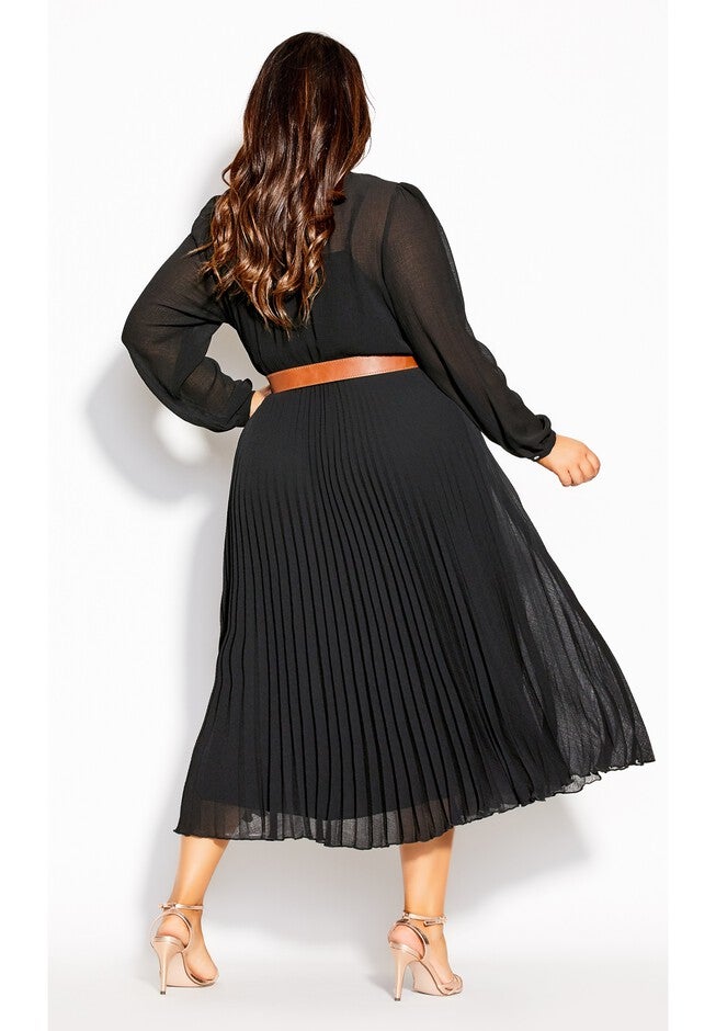 Love Pleat Dress - black, BLACK, alternate image number 2