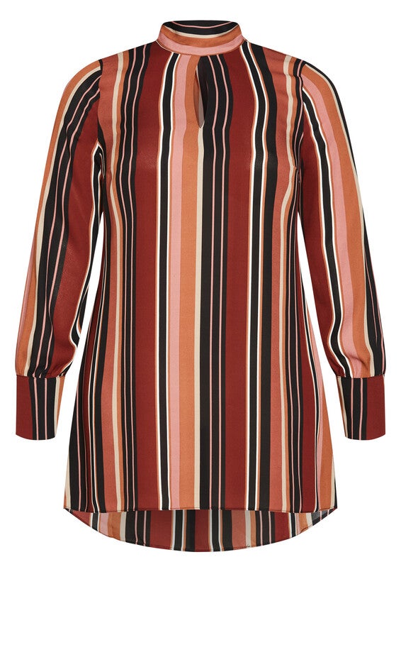 Bold Stripe Tunic - tan, TAN, alternate image number null