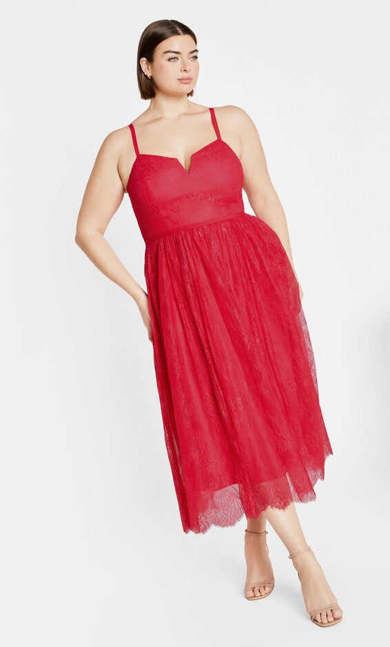 Serena Dress - lipstick pink, PINK, alternate image number null