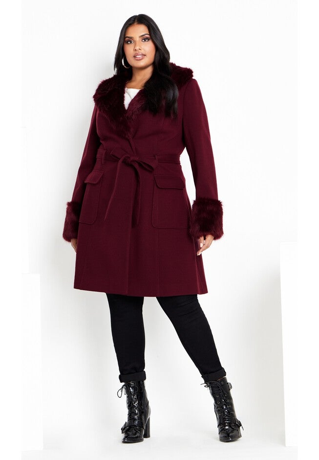 Make Me Blush Coat - bordeaux, RED, on-hover image number null