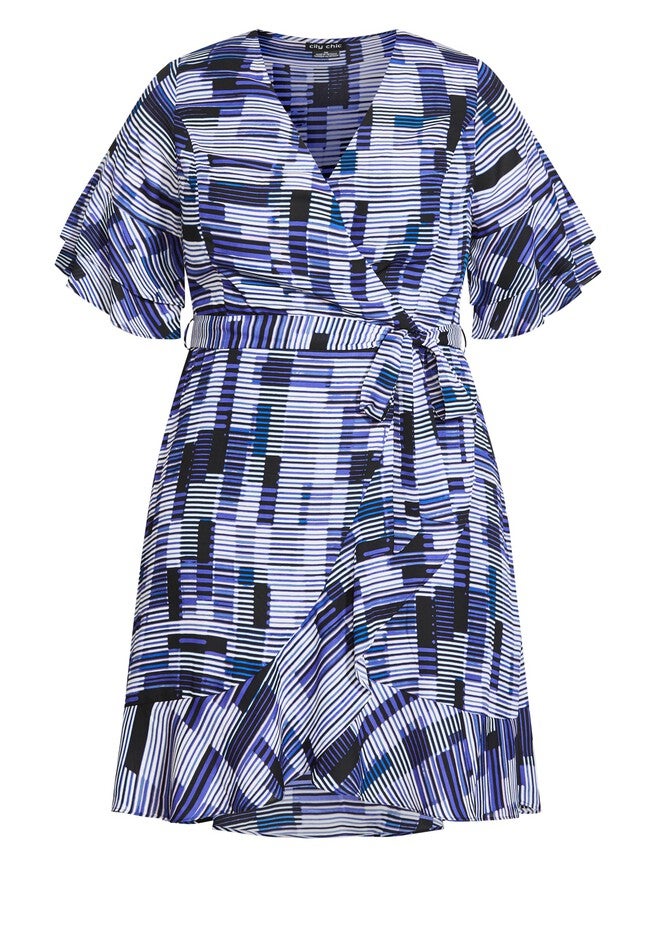 Isabella Print Dress - blue, GREY, alternate image number null