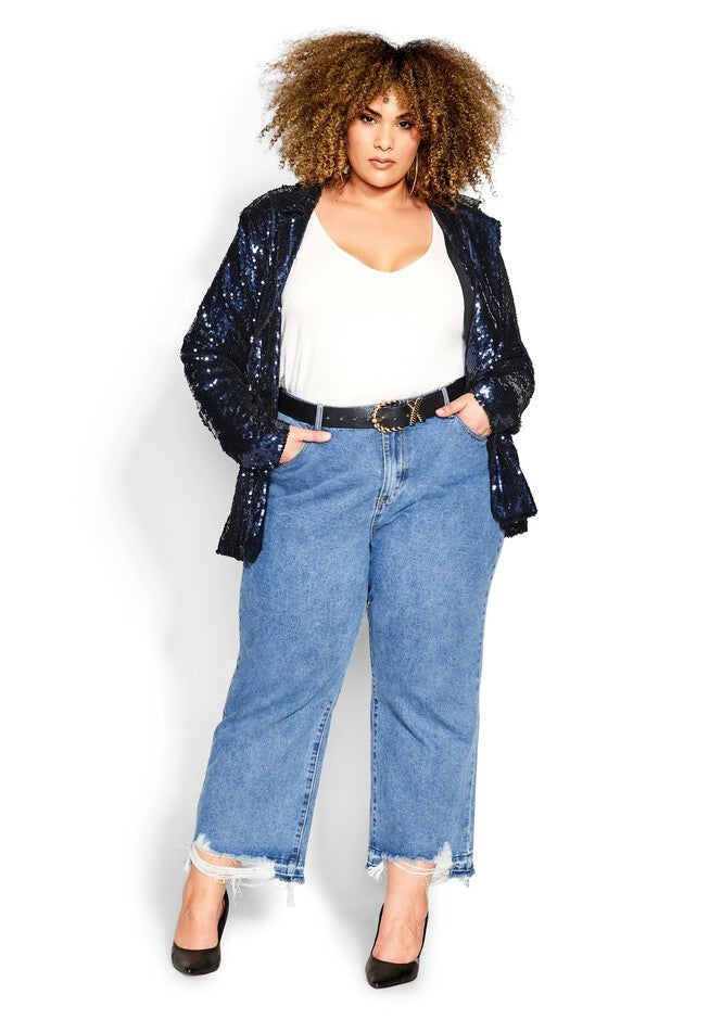 Sequin Seduction Jacket - navy, BLUE, on-hover image number null