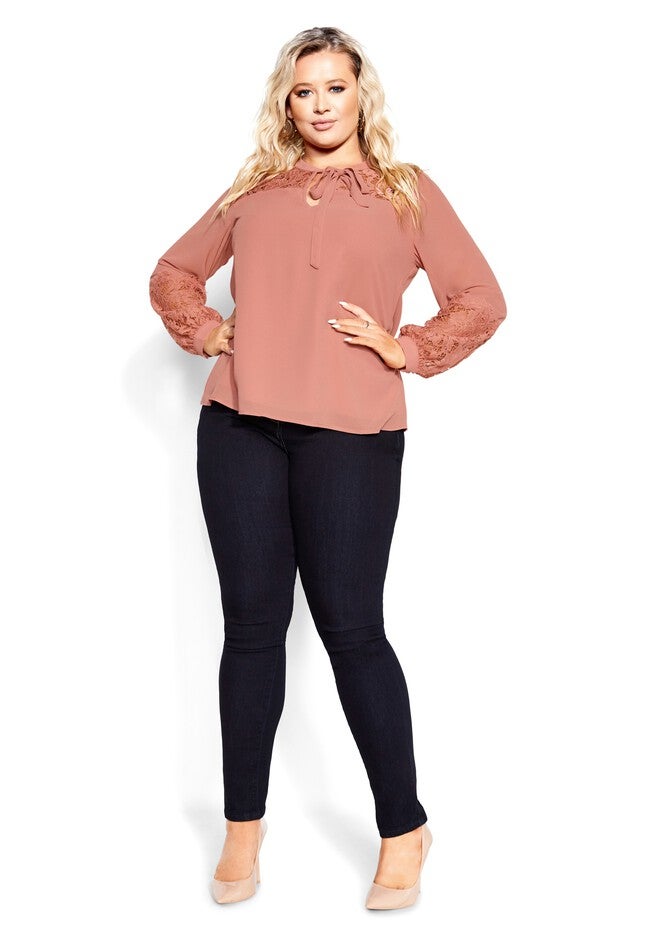Mysterious Lace Top - papaya, ORANGE, hi-res image number null