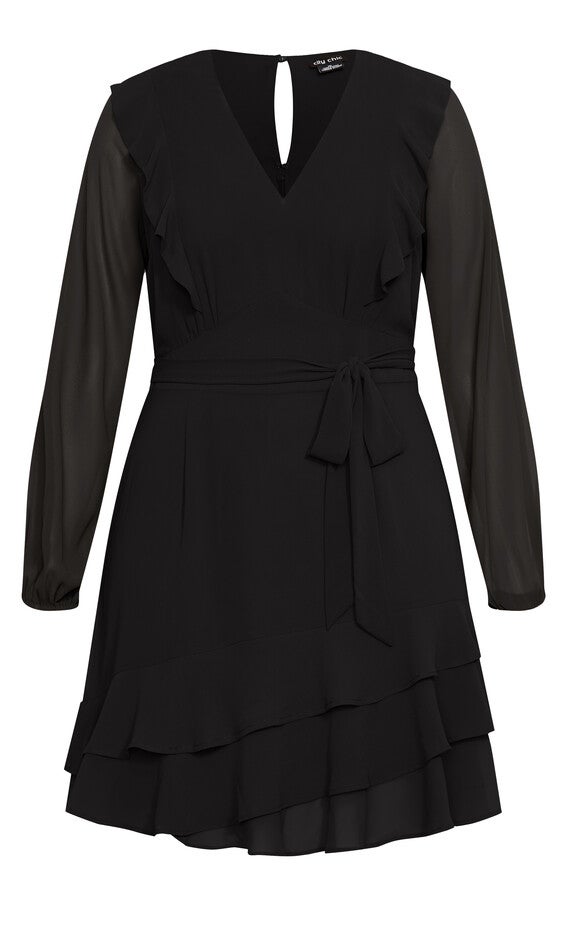 Pretty Ruffle Dress - black, BLACK, alternate image number 3