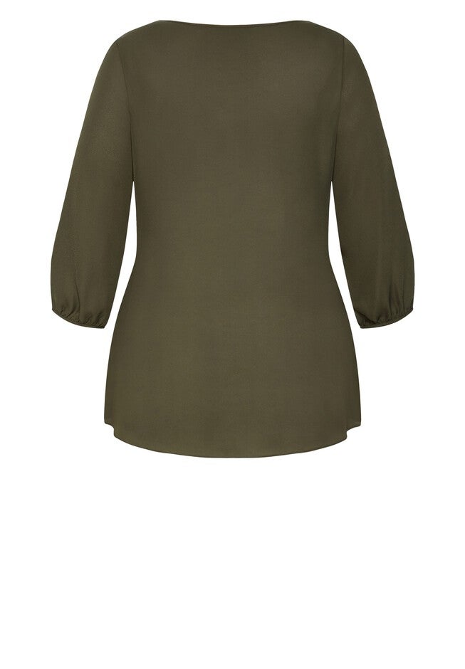 Sexy Fling Elbow Sleeve Top - jungle, GREEN, alternate image number null