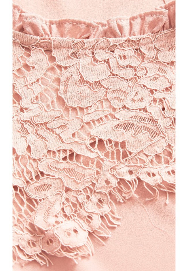 Lace Angel Elbow Sleeve Top - soft rose, PINK, alternate image number 5