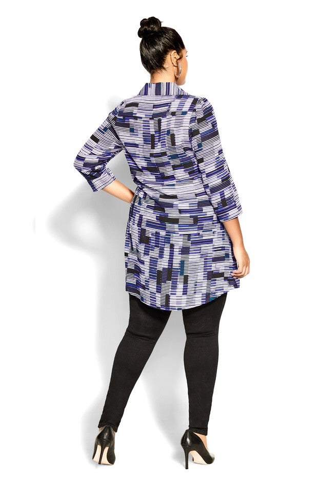 Dynamic Print Tunic - white, GREY, alternate image number 3