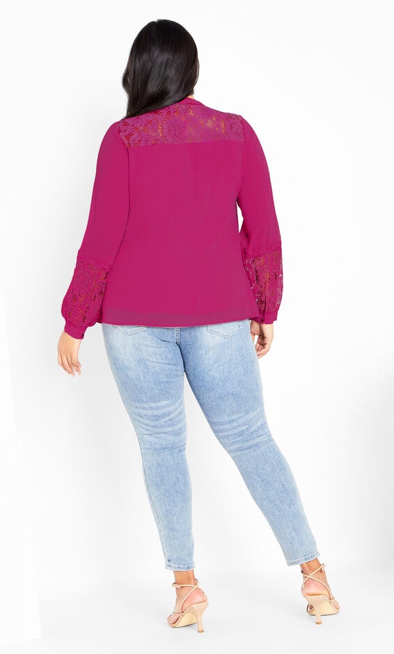 Mysterious Lace Top - sangria, SANGRIA, alternate image number 3