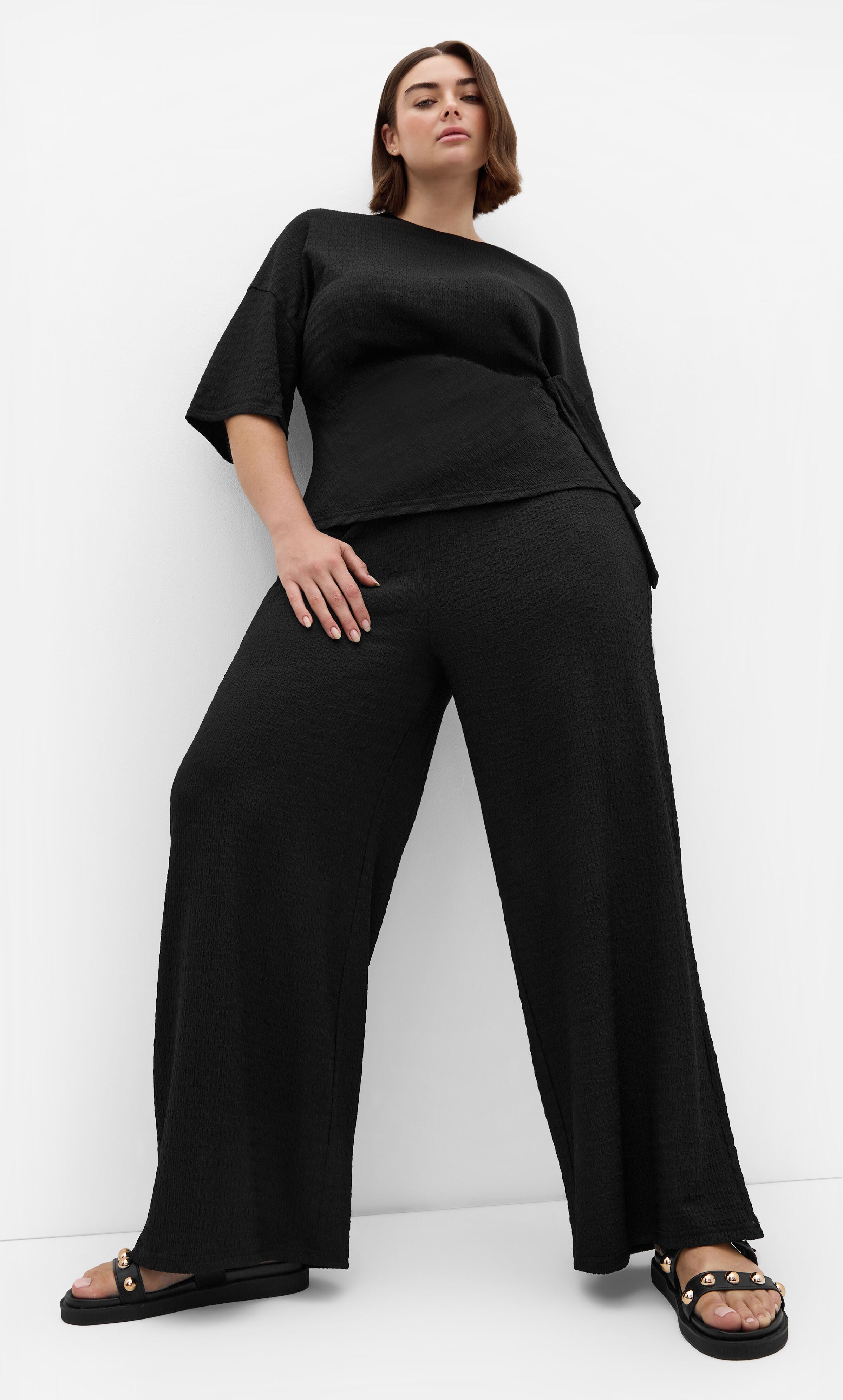 Brianna Wide Leg Pant, BLACK, hi-res image number 0