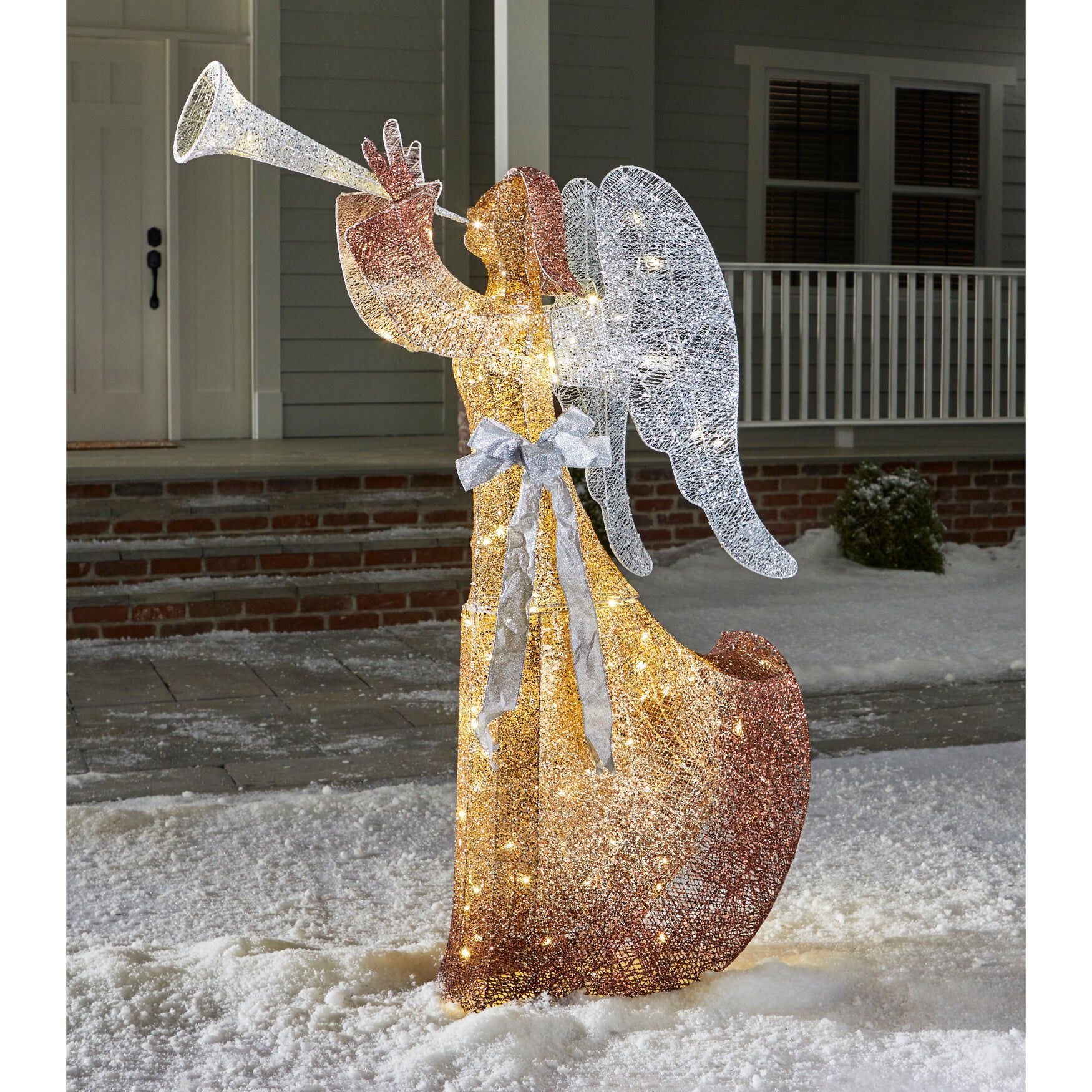 60"H Pre-Lit Angel with Trumpet