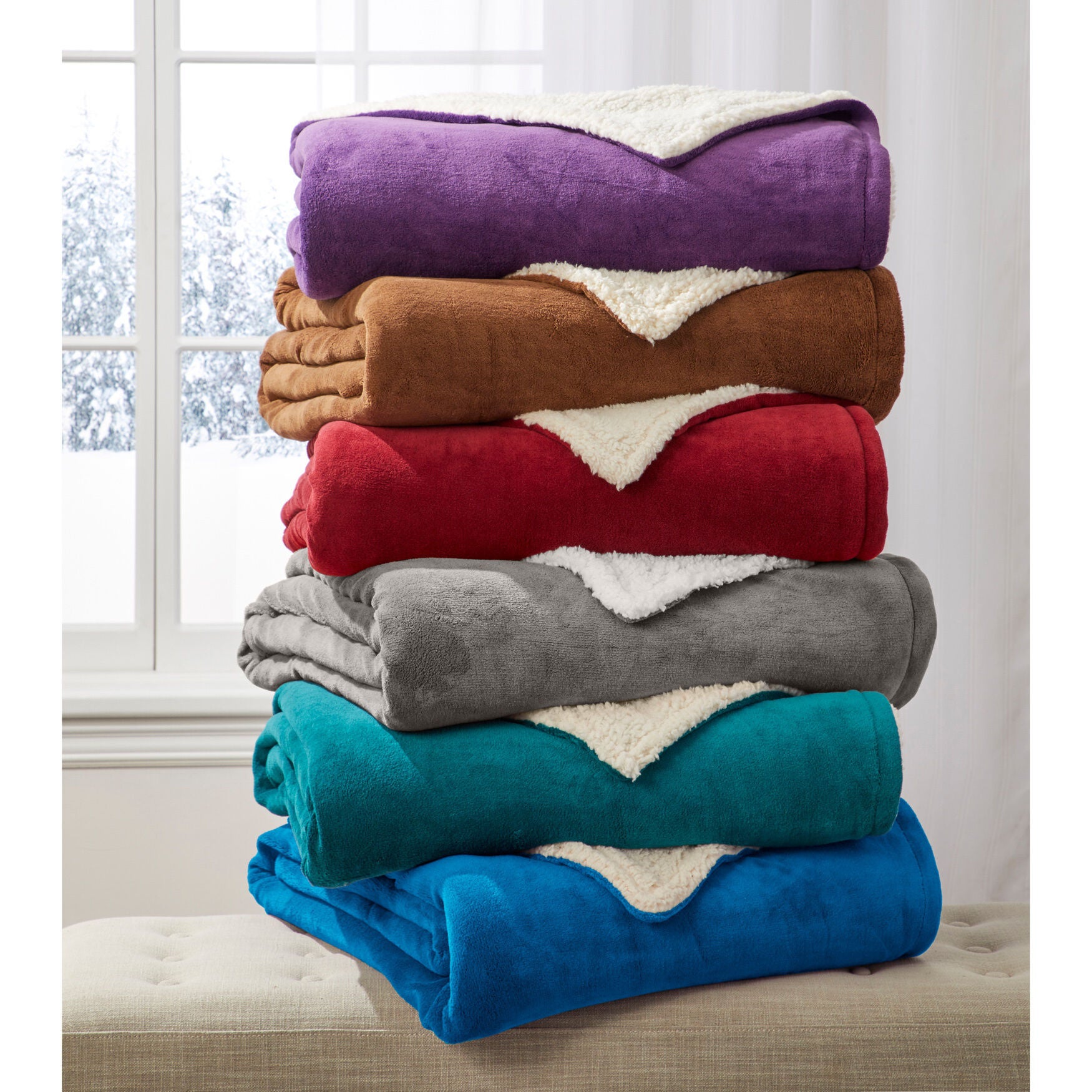 BH Studio Sherpa Microfleece Blanket, GARNET, alternate image number 2