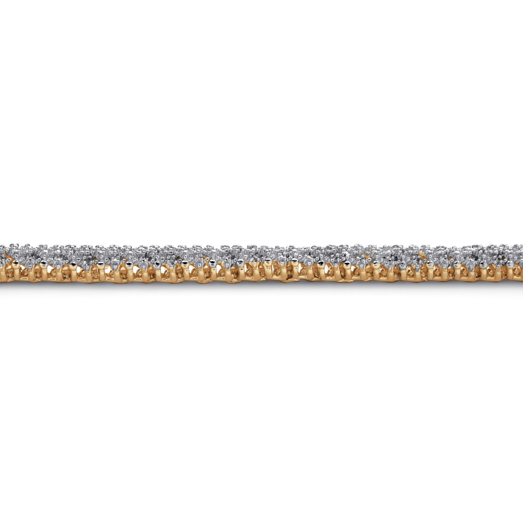 Yellow Gold Plated Round Genuine Diamond Tennis Bracelet (7/8 cttw) (IJ  Color, I2-I3 Clarity) | Avenue