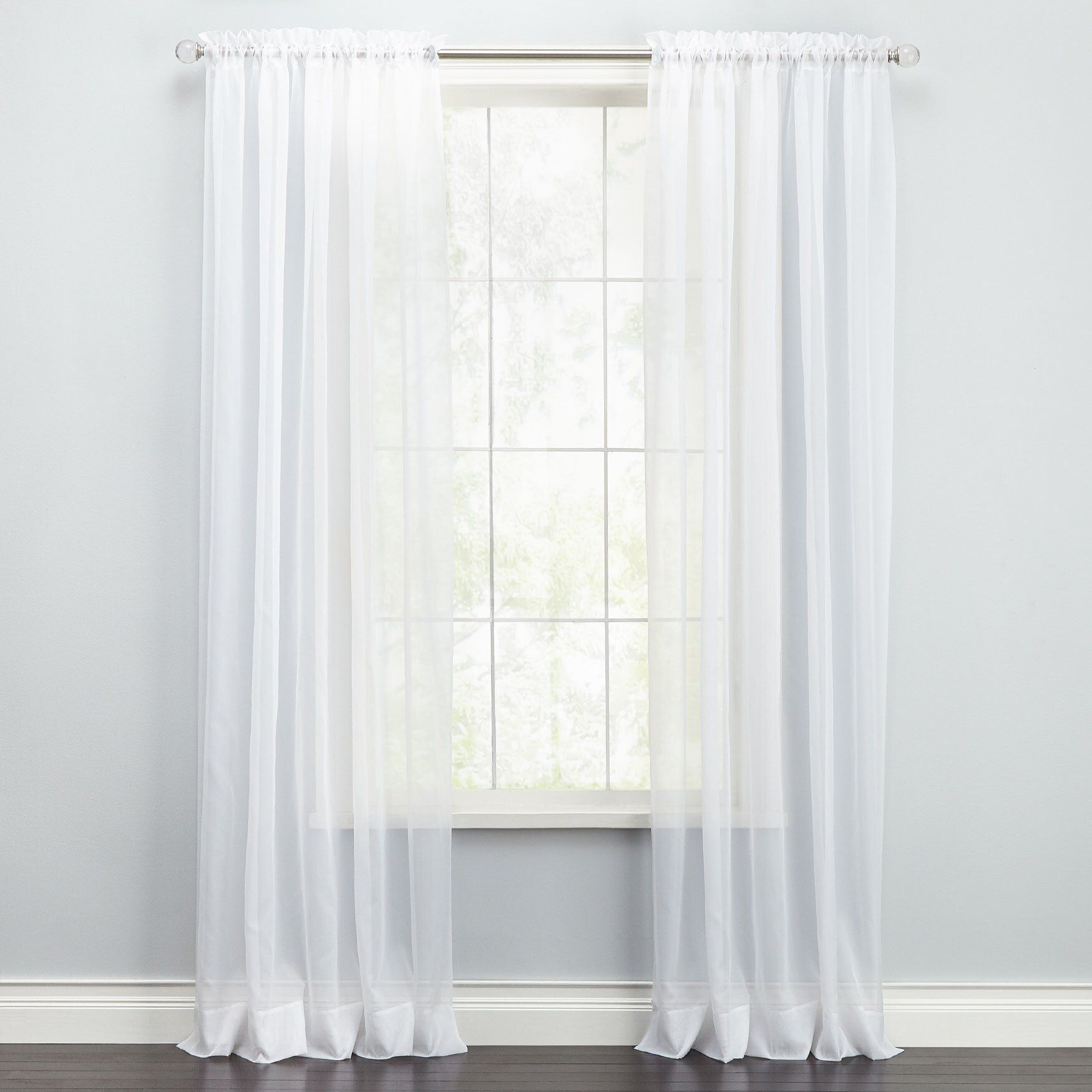 BH Studio Sheer Voile Rod-Pocket Panels, Set of 2