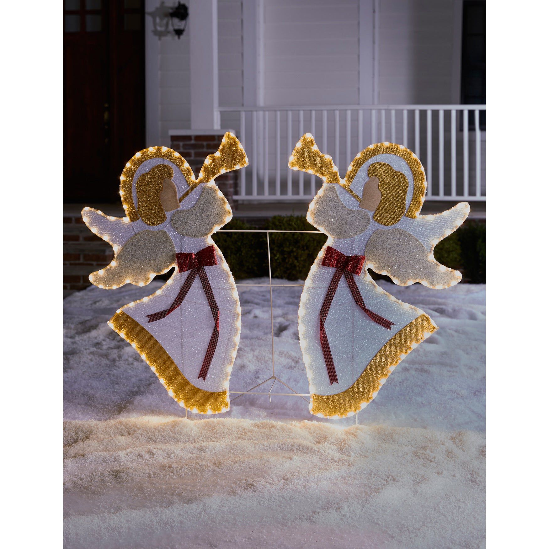 Set of 2 Pre-Lit Outdoor Angels