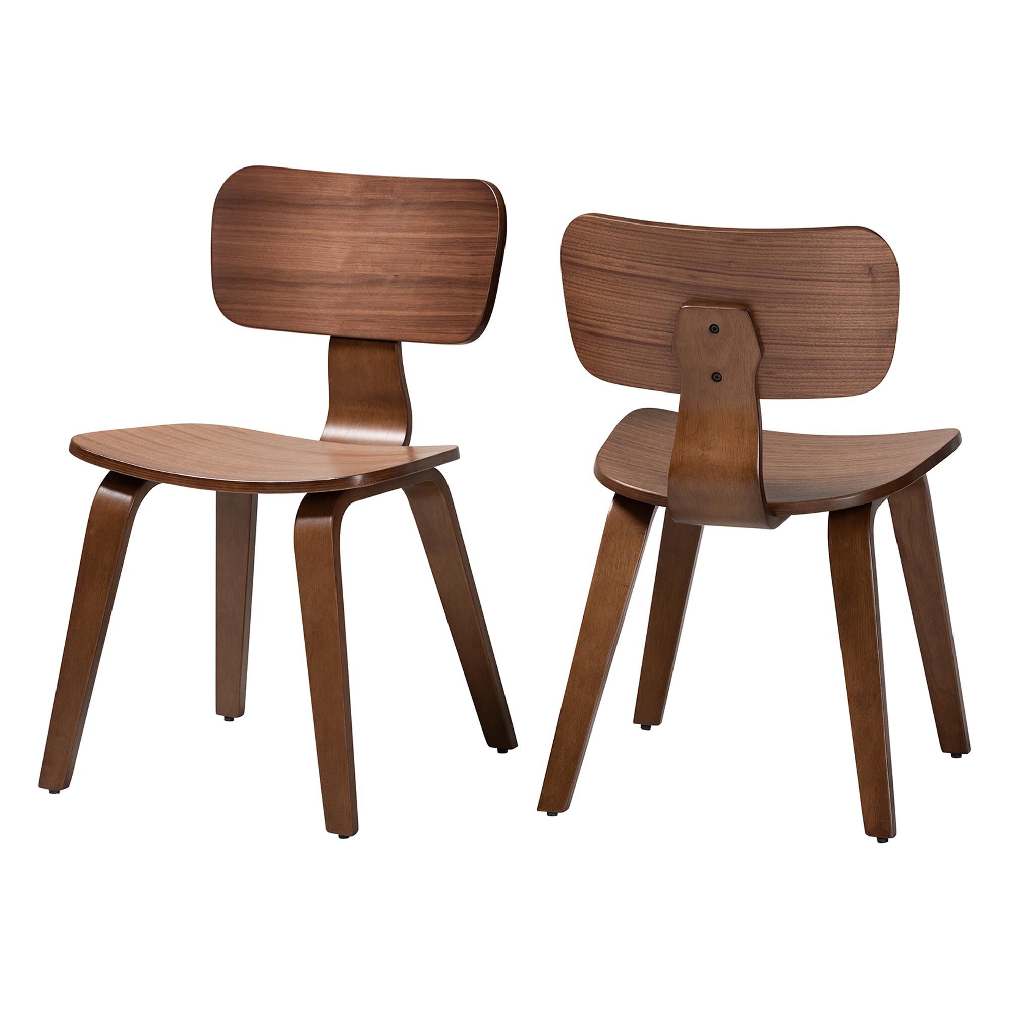 Billie Wood 2-Piece Dining Chair Set, BROWN, alternate image number 1