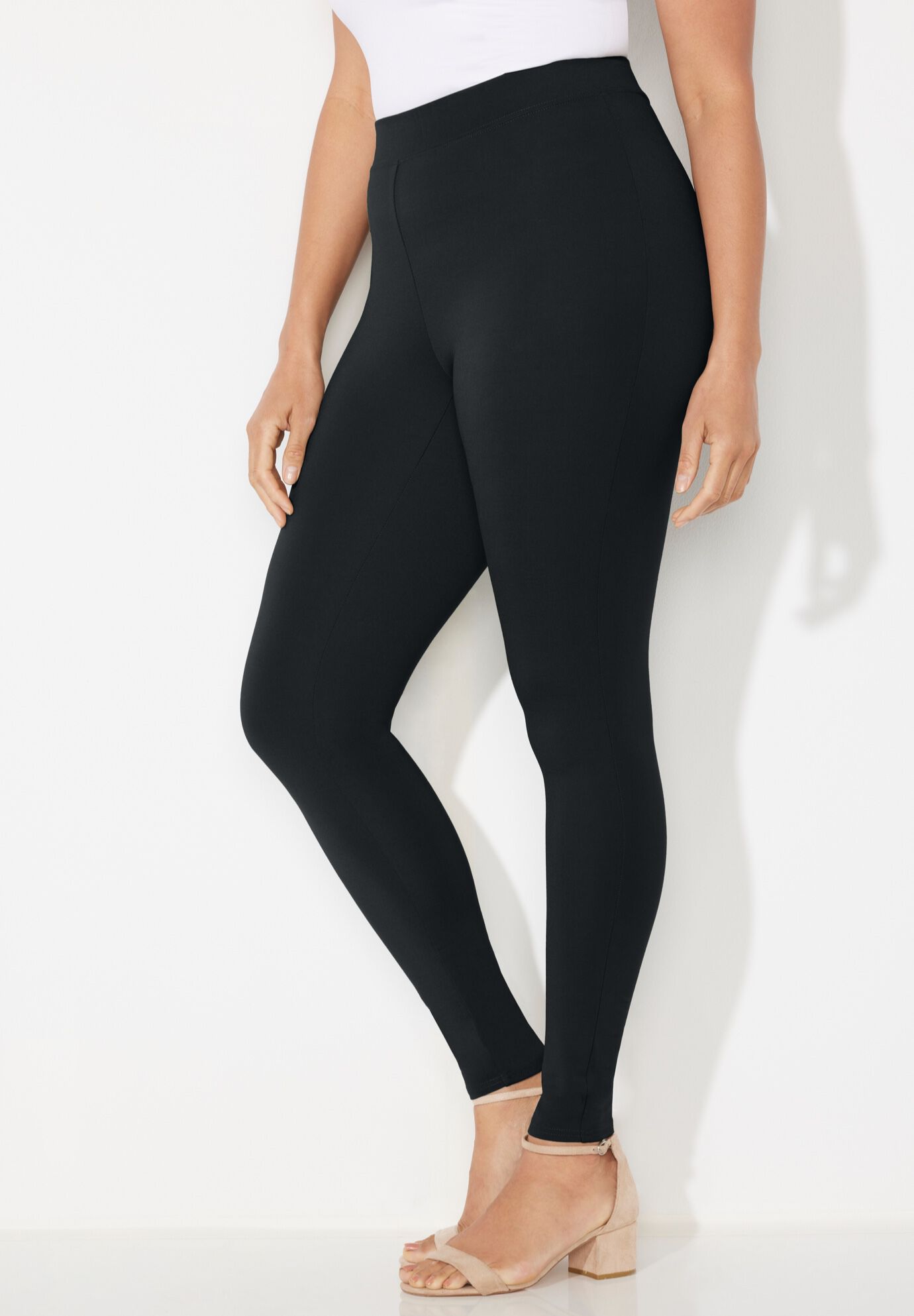 Ultra-Knit Ponte Legging, BLACK, alternate image number 2