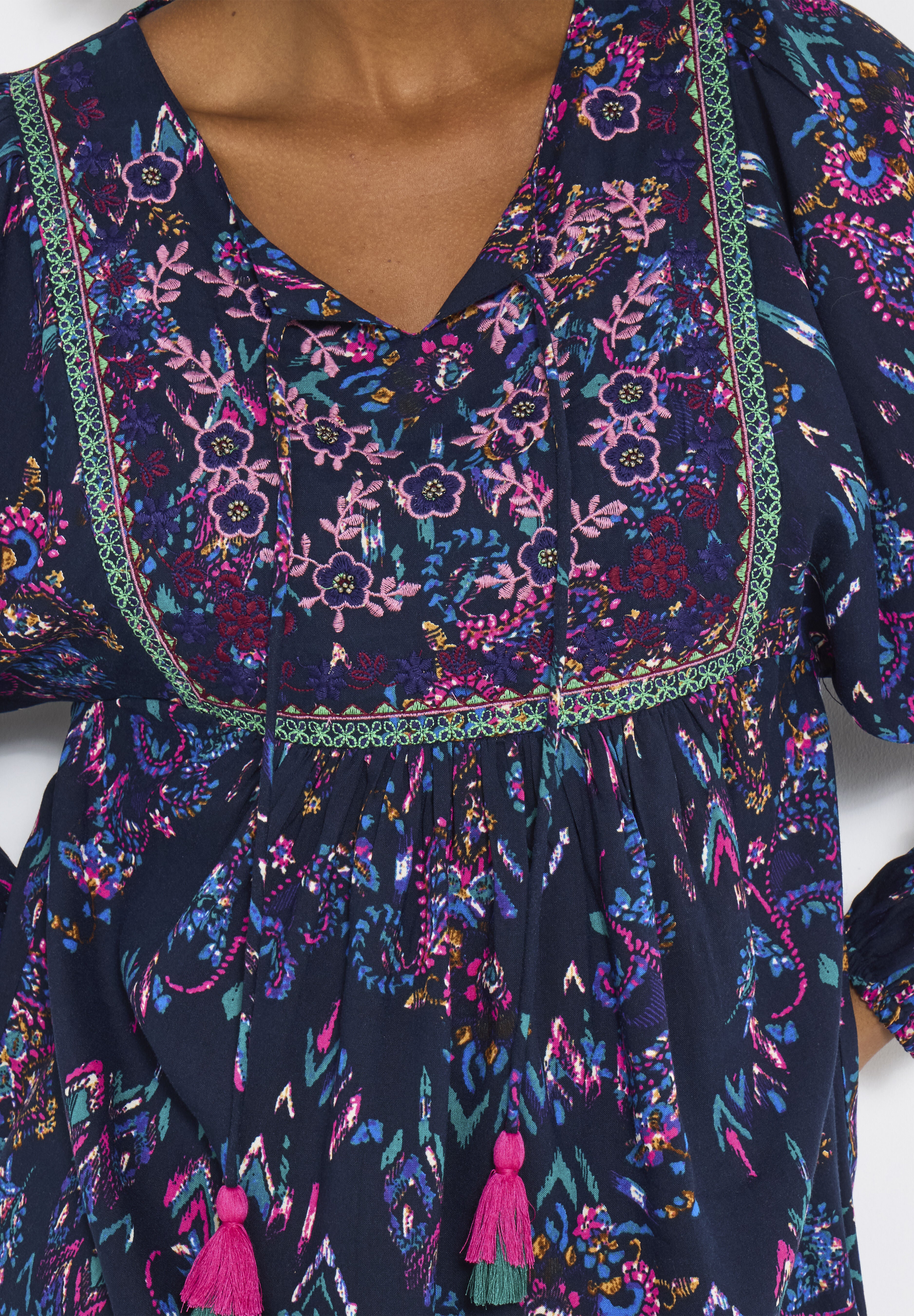 Boho Embroidered Blouse, BOHO MIXED PAISLEY, on-hover image number 1
