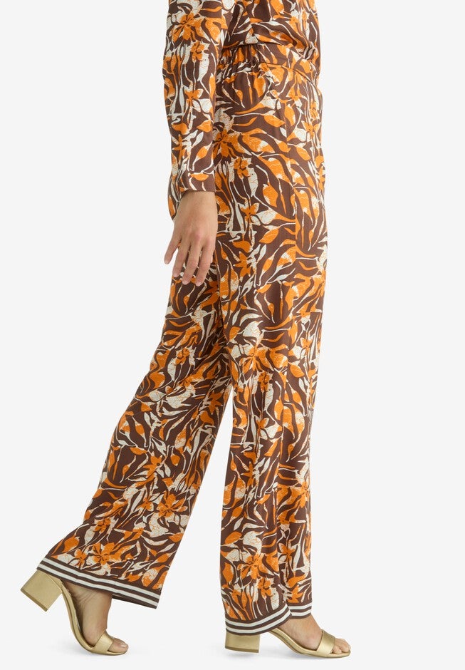 Flowy Wide Leg Pant, RICH BROWN OMBRE PETAL, alternate image number null